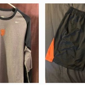 San Francisco Giants Long Sleeve Nike Spandex Shirt Size M & Nike Shorts Size L